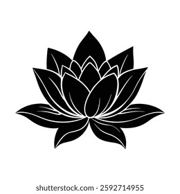  Lotus Flower Silhouette, Vector Illustration for Spiritual and Zen Designs"