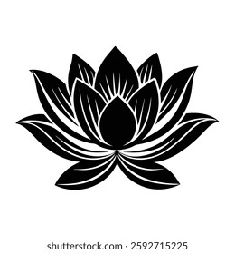  Lotus Flower Silhouette, Vector Illustration for Spiritual