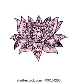 Lotus flower silhouette. Water lily.