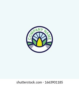 Lotus flower with simple outline. Logo design inspiration for your company