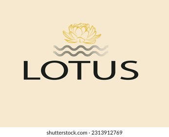 lotus flower sketch vector logo template 