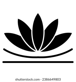 Lotus flower solid icon, chinese mid autumn festival concept, lotus on water lily sign on white background, blooming flower from china icon in glyph style for web design. Vector graphics