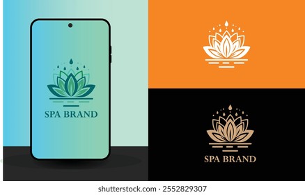 Lotus flower SPA logo design