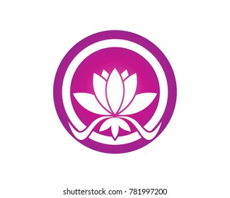 Lotus flower spa logo design template