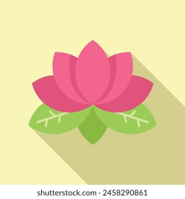 Lotus flower spiritual practice icon flat vector. Zen meditation. Deep love feel