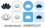 lotus flower, spiritually healthy lifestyle, spa and yoga, Lotus Blossoms balance harmony icon symbol ui and ux design, glyphs and stroke line icon