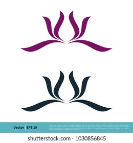 Lotus Flower Swoosh Icon Vector Logo Template Illustration Design. Vector EPS 10.