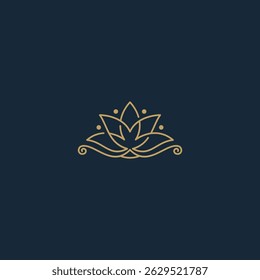 Lotus flower symbol on dark blue background