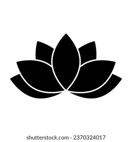 Lotus flower symbol. Relax, calm and harmony icon. Vector illustration isolated on white background