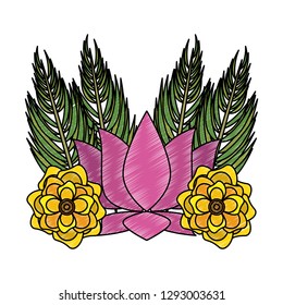 Lotus flower symbol scribble