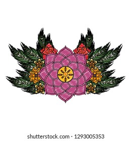 Lotus flower symbol scribble