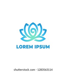 Lotus flower symbol. Vector icon.