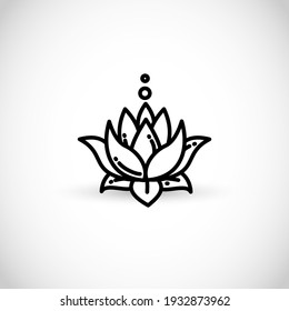 Lotus flower - thin line style vector icon