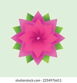 Lotus Flower Top View Vector