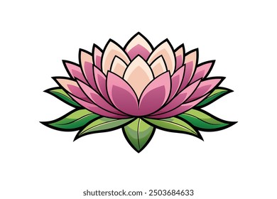 Lotus flower vector art illustration 