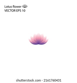 Lotus flower vector eps10, gradient color logo, isolated on white background. Water lily translusent flower, design element.