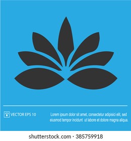 Lotus flower vector icon EPS 10. Spiritual simple isolated silhouette symbol sign.