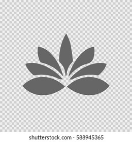 Lotus flower vector icon eps 10. Spiritual simple silhouette symbol on transparent background.