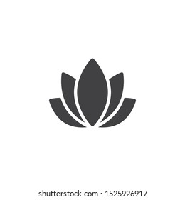 Lotus flower vector icon. filled flat sign for mobile concept and web design. Aromatherapy and spa therapy glyph icon. Spa salon symbol, logo illustration. Vector graphics