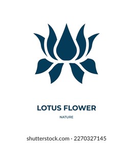 lotus flower vector icon. lotus flower, lotus, petal filled icons from flat nature concept. Isolated black glyph icon, vector illustration symbol element for web design and mobile apps