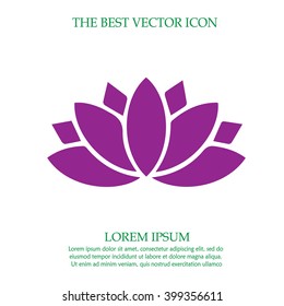 Lotus flower vector icon. Spiritual simple isolated sign symbol.