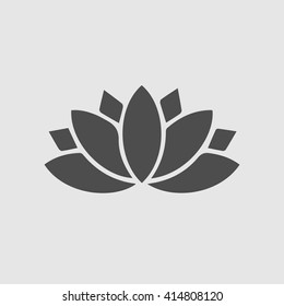 Lotus flower vector icon. Spiritual simple isolated sign symbol.