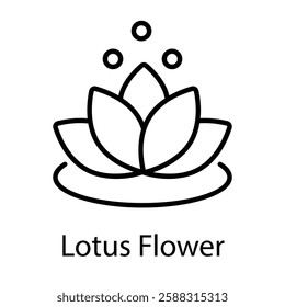 Lotus Flower vector icon stock illustration
