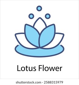 Lotus Flower vector icon stock illustration