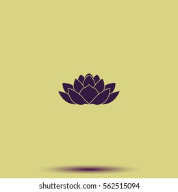 Lotus flower vector icon. Water flower logo.