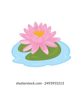 Ilustración vectorial de flor de loto sobre fondo blanco