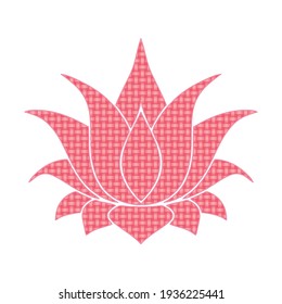 Lotus Flower Vector Illustration. Lotus Flower with Seamless Pattern Isolated On White background
