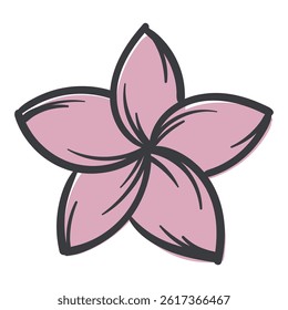Lotus flower. Vector illustration for sticker, icon, print. Simple Hand Drawn Image Isolated on White Background