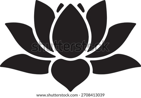 A lotus flower vector illustration symbolizing purity enlightenment and spiritual awakening. This graceful botanical design is ideal for wellness meditation and nature projects.