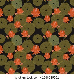 Lotus flower vector ilustration.Great for wrapping paper,scrapbooking,textile,fabric print.eps10.