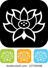 Lotus flower vector isolated icon 