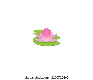 Lotus flower vector isolated icon. Lotus emoji illustration. Lotus vector isolated emoticon