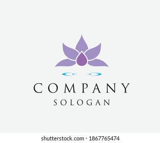 Lotus flower vector logo design