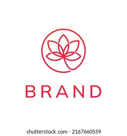 Diseño de logotipo de vectores de flores de Lotus