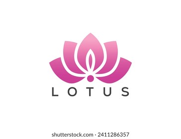 Lotus flower vector logo design