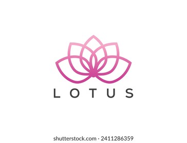 Lotus flower vector logo design