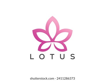 Lotus flower vector logo design