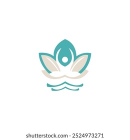 Lotus flor vetor logotipo design