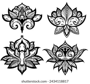 Lotus Flower Vector For Print, Lotus Flower Clipart, Lotus Flower vector Illustration