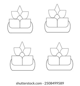 Lotus Flower Vector For Print, Lotus Flower Clipart, Lotus icons, spa and oriental flowers for Ayurveda meditation or Buddhism symbols flower line petals for Zen tranquillity, and cosmetic skincare.