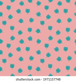 Lotus flower vector seamless pattern design