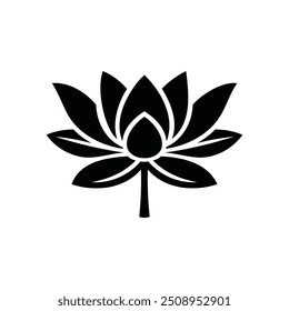 Lotus Flower vector Silhouette Art illustration.