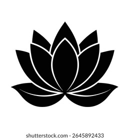 Lotus flower vector silhouette illustration
