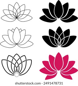 Lotus Flower Vector Symbols,Lotus logo