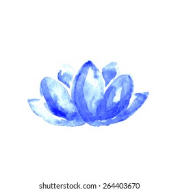 lotus flower watercolor art vector illustration yoga or spa concept