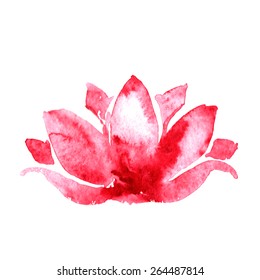 lotus flower watercolor art vector illustration yoga or spa concept